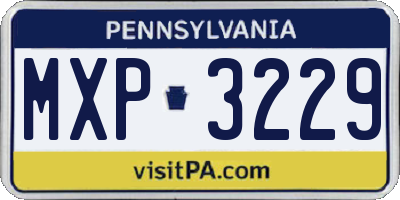 PA license plate MXP3229