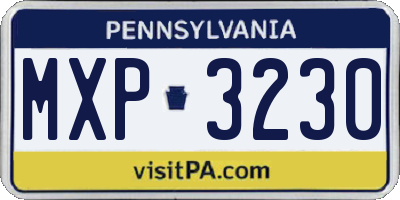 PA license plate MXP3230