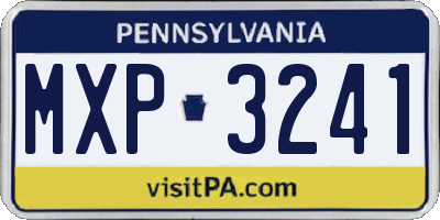 PA license plate MXP3241