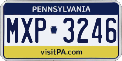 PA license plate MXP3246