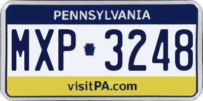 PA license plate MXP3248