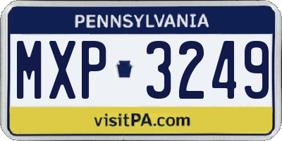 PA license plate MXP3249