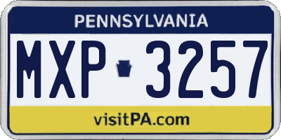 PA license plate MXP3257