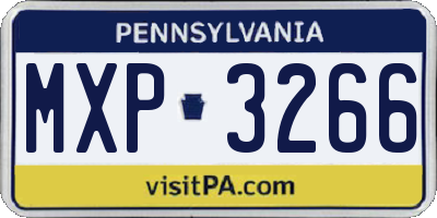 PA license plate MXP3266