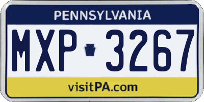 PA license plate MXP3267