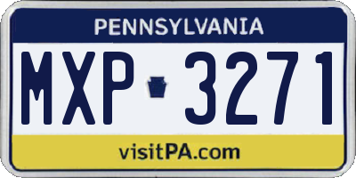 PA license plate MXP3271