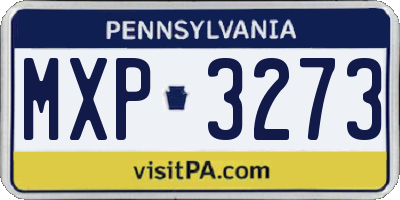 PA license plate MXP3273