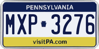 PA license plate MXP3276