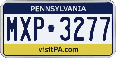 PA license plate MXP3277