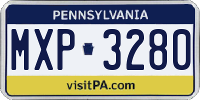 PA license plate MXP3280