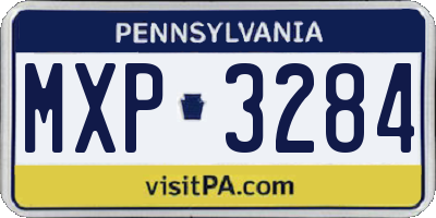 PA license plate MXP3284