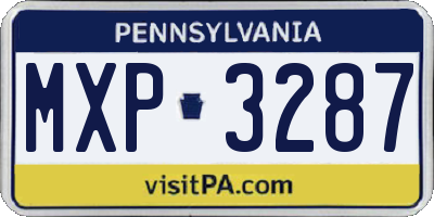 PA license plate MXP3287