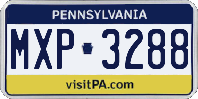 PA license plate MXP3288