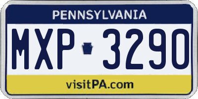 PA license plate MXP3290