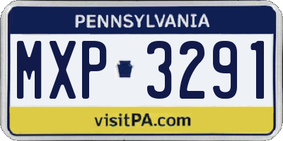 PA license plate MXP3291