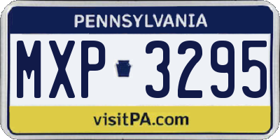 PA license plate MXP3295