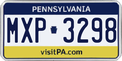 PA license plate MXP3298