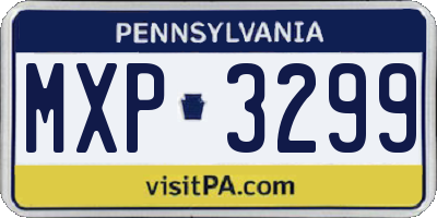 PA license plate MXP3299