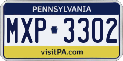 PA license plate MXP3302