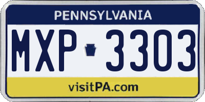 PA license plate MXP3303