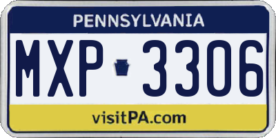 PA license plate MXP3306