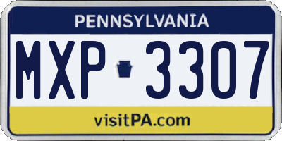 PA license plate MXP3307