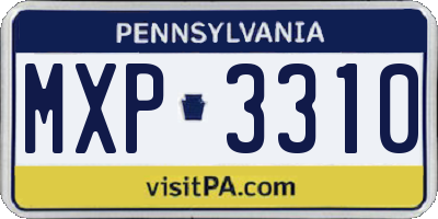 PA license plate MXP3310