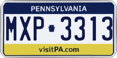 PA license plate MXP3313