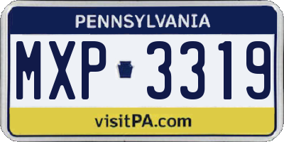 PA license plate MXP3319