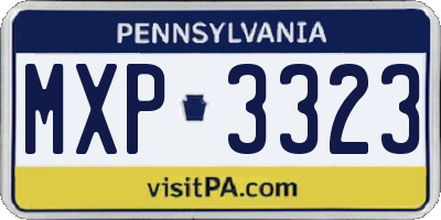 PA license plate MXP3323