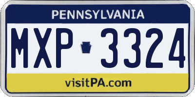 PA license plate MXP3324