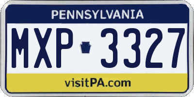 PA license plate MXP3327