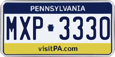 PA license plate MXP3330