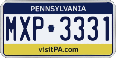 PA license plate MXP3331