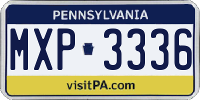 PA license plate MXP3336