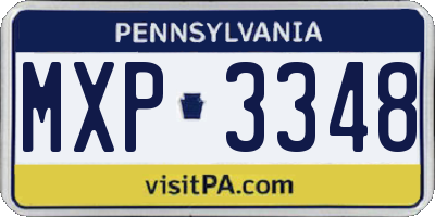 PA license plate MXP3348