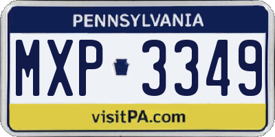 PA license plate MXP3349