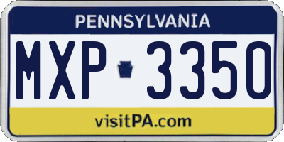 PA license plate MXP3350