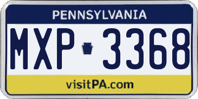 PA license plate MXP3368