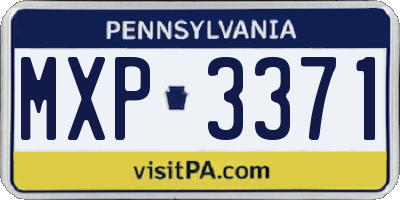 PA license plate MXP3371