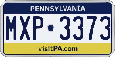 PA license plate MXP3373