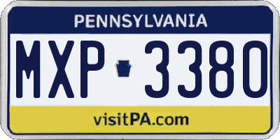 PA license plate MXP3380