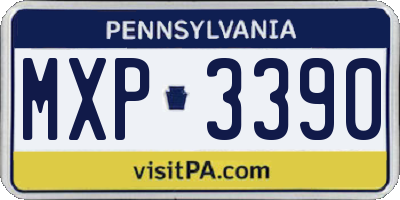 PA license plate MXP3390
