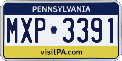 PA license plate MXP3391