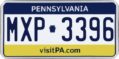 PA license plate MXP3396