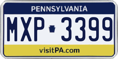 PA license plate MXP3399