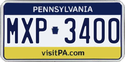 PA license plate MXP3400