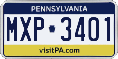 PA license plate MXP3401
