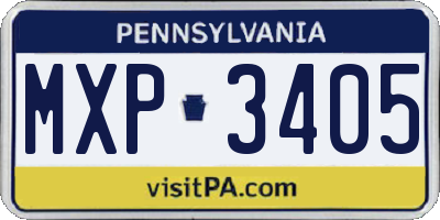 PA license plate MXP3405