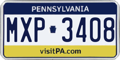 PA license plate MXP3408